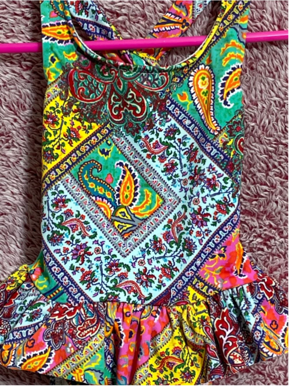 Girls Ralph Lauren One Piece skirt Swimsuit 9 Months Multi-color Paisley